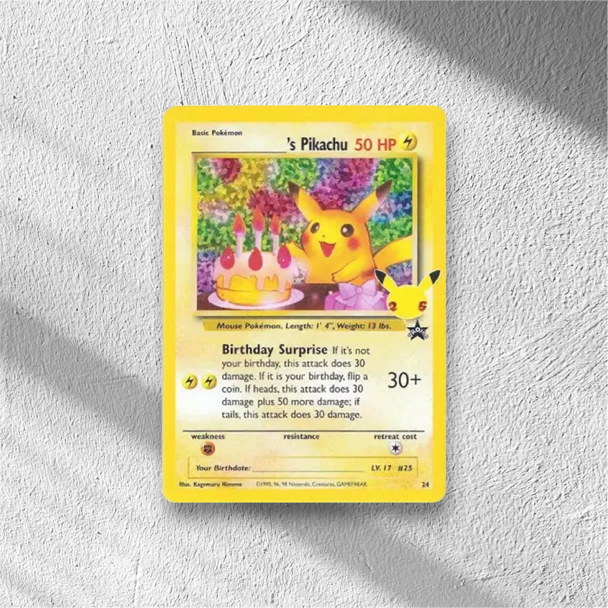 Birthday Pikachu Celebrations Classic Collection 24/53
