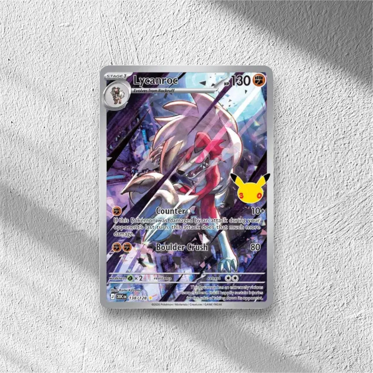 Lycanroc 30th Celebration Illustration Rare 138/128