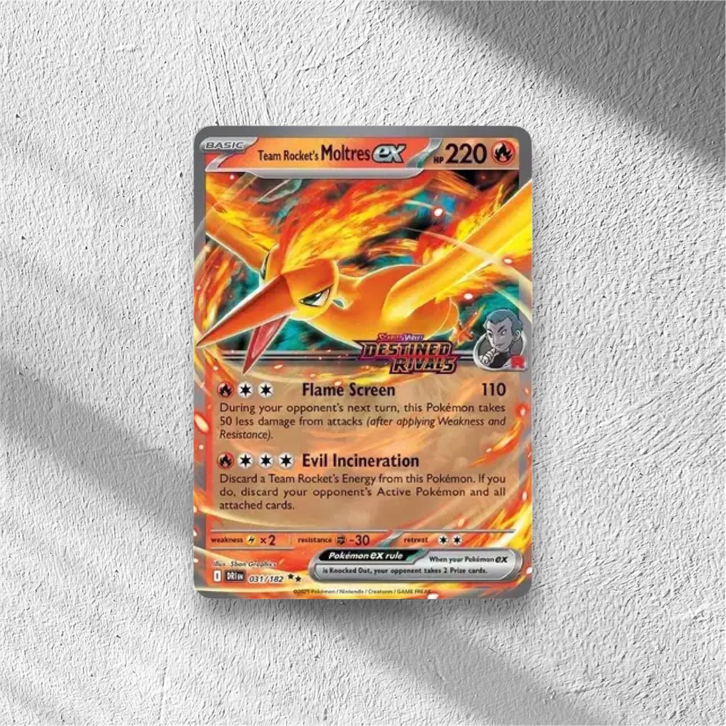 Team Rocket's Moltres ex 31/182 Destined Rivals Stamp - WolfCards