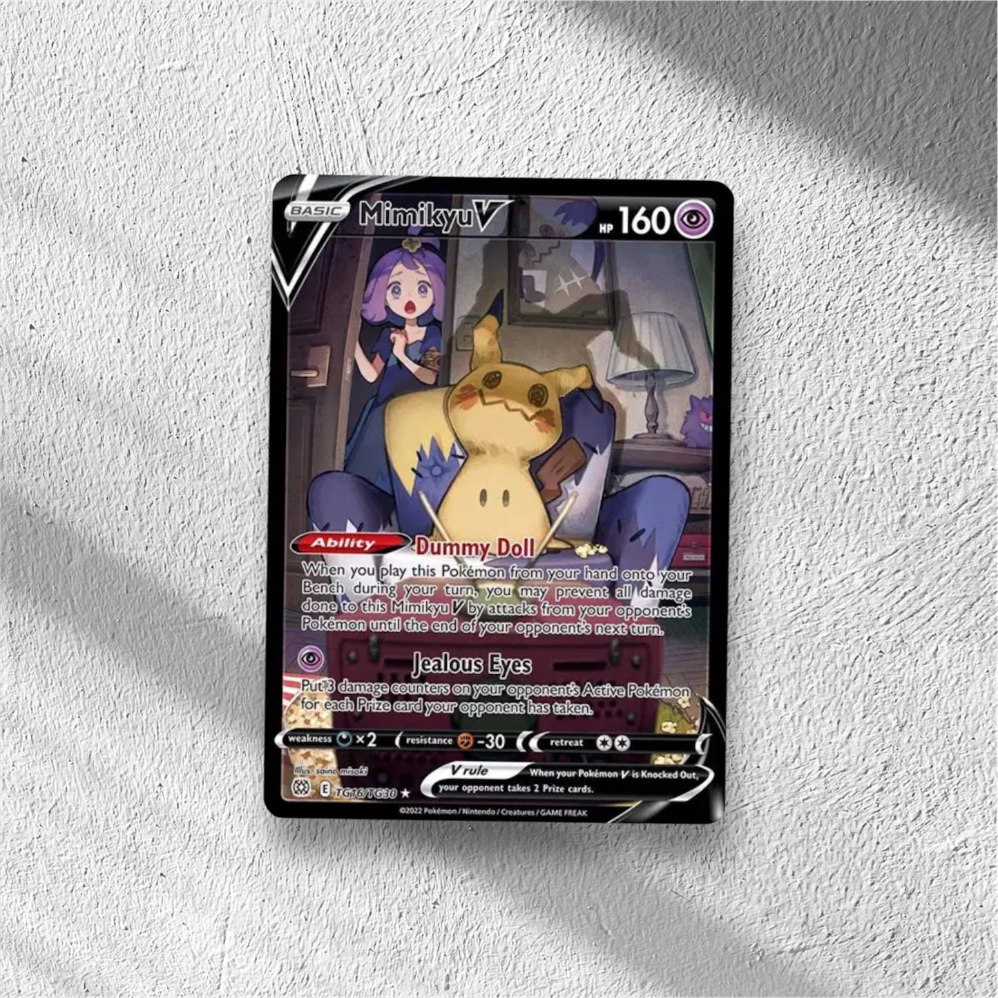 Mimikyu V Pokemon • Ultra Rare • TG16/TG30 Brilliant Stars Trainer Gallery