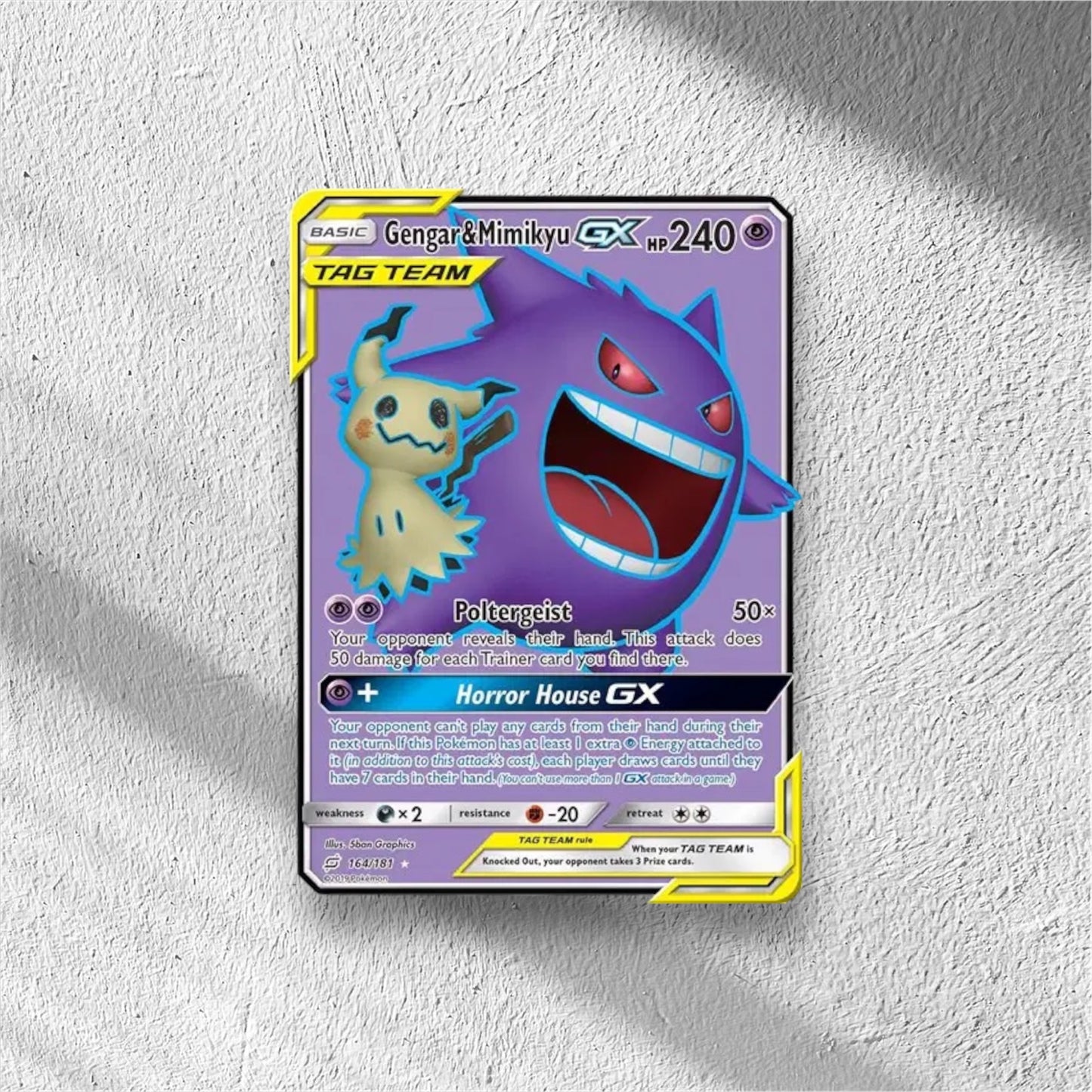 Gengar & Mimikyu GX (Full Art) Pokemon • Ultra Rare • 164 Team Up