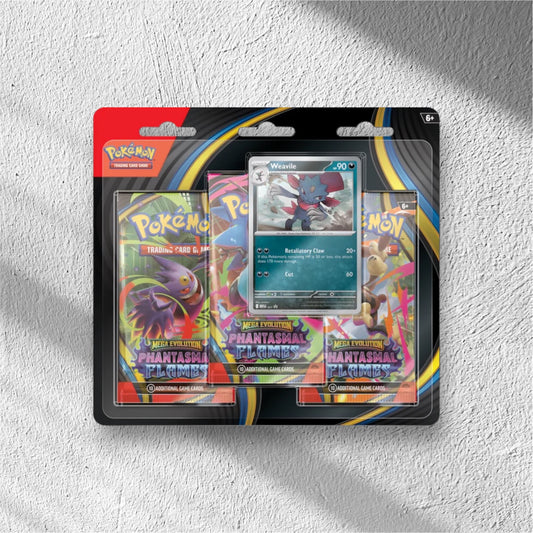 POKEMON - MEGA EVOLUTION - PHANTASMAL FLAMES - 3 PACK BLISTER - WEAVILE
