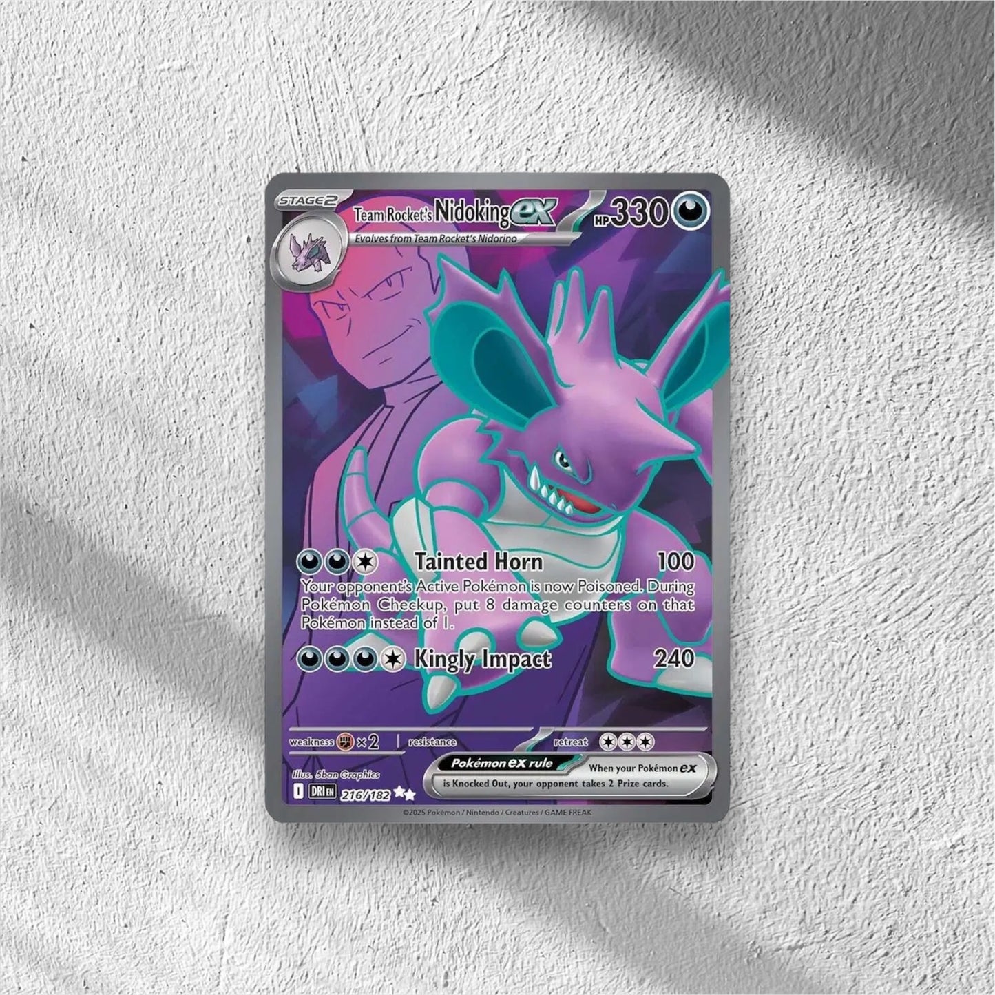 Team Rocket's Nidoking ex Pokemon • Ultra Rare • 216/182 Destined Rivals