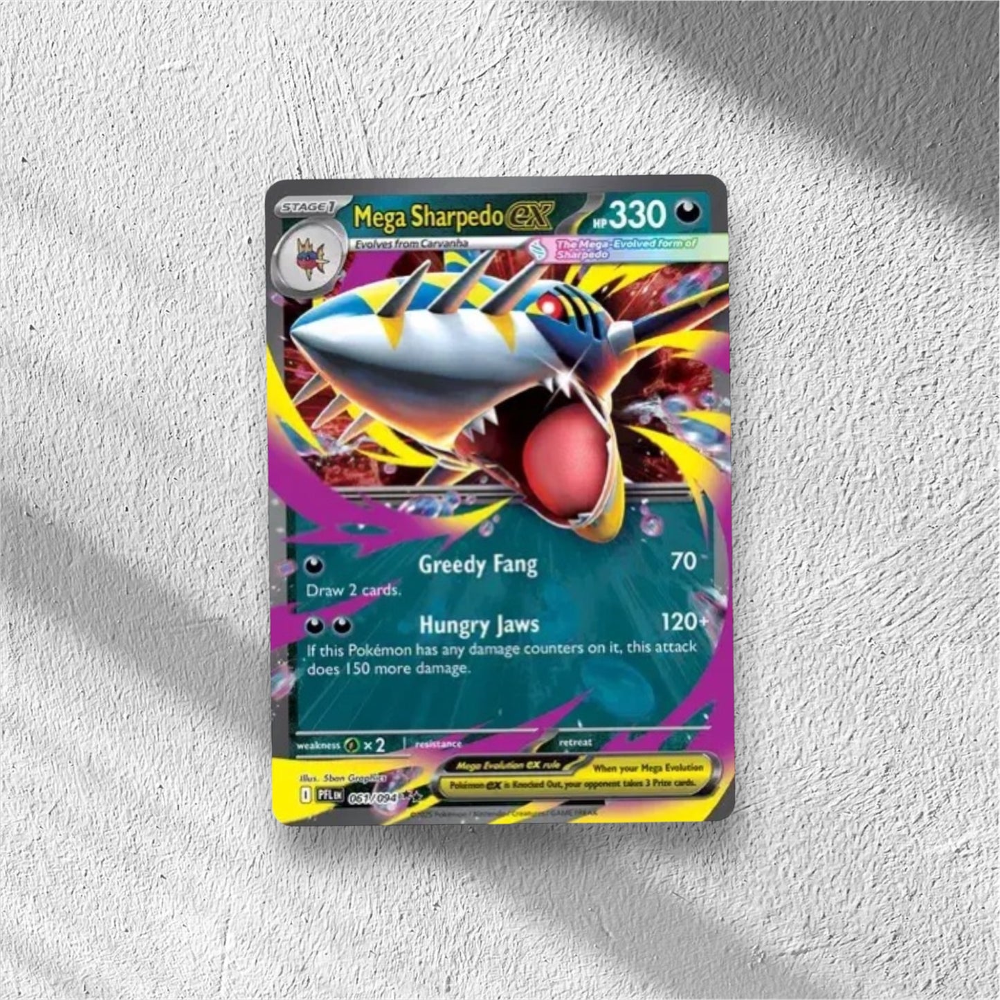 Mega Sharpedo ex Pokemon • Double Rare • 061/094 Phantasmal Flames