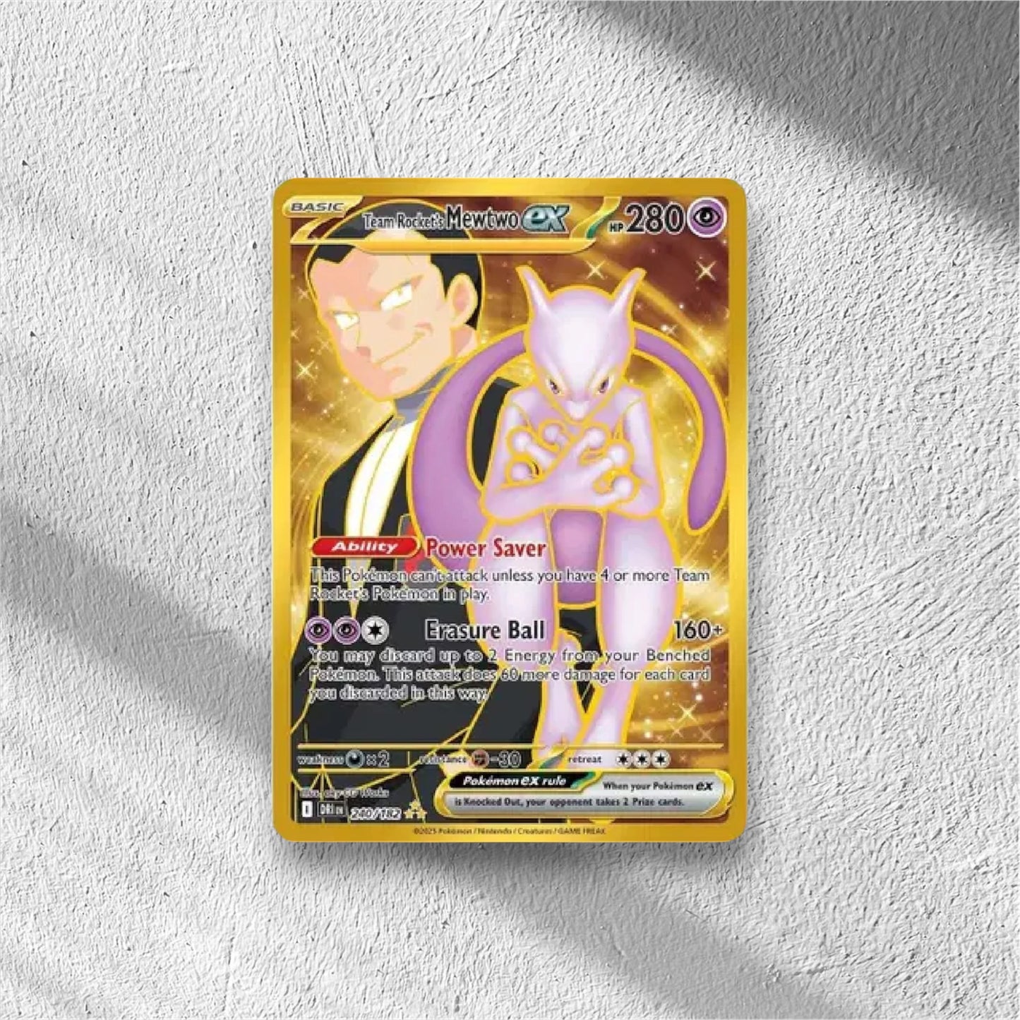 Team Rocket's Mewtwo ex Destined Rivals Hyper Rare 240/182