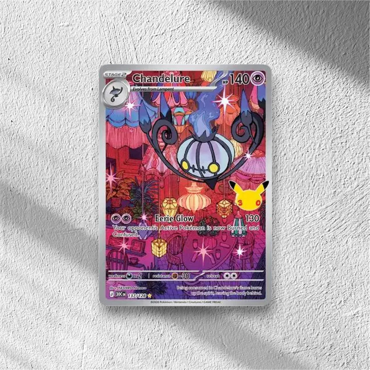 Chandelure 30th Celebration Illustration Rare 137/128