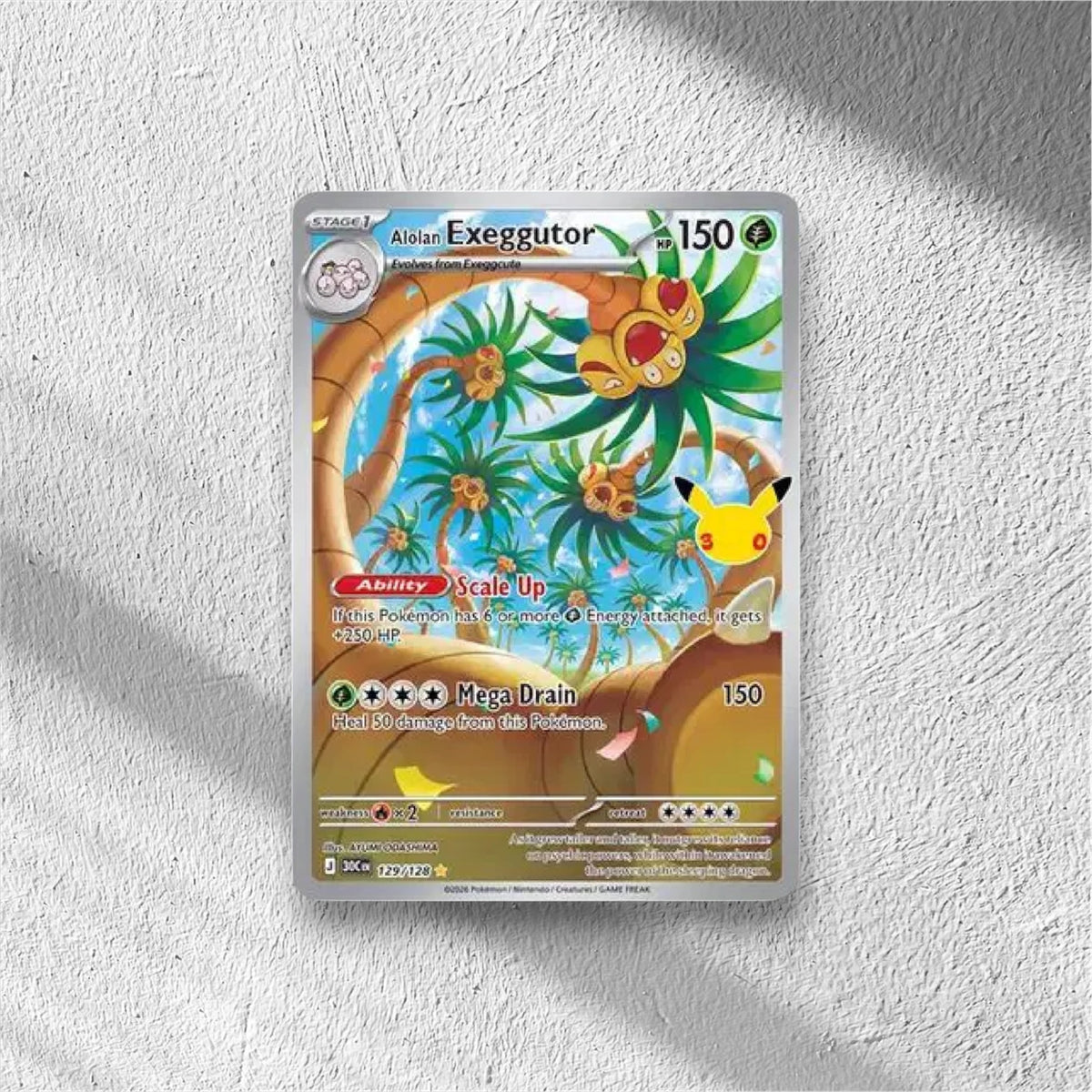 Alolan Exeggutor 30th Celebration Illustration Rare 129/128