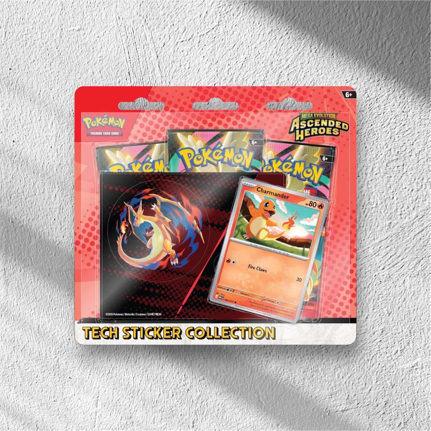 Pokemon - Mega Evolution - Ascended Heroes - Tech Sticker Collection - Charmander - WolfCards