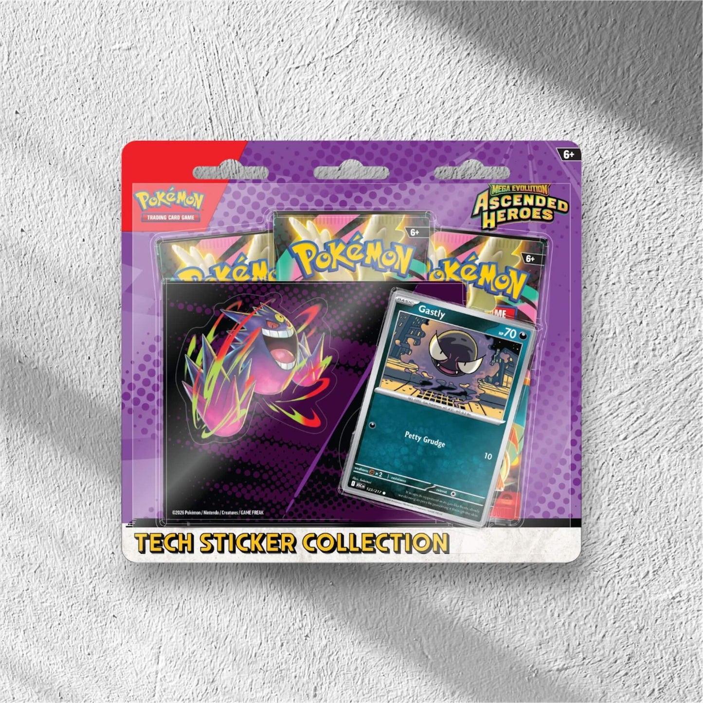Pokemon - Mega Evolution - Ascended Heroes - Tech Sticker Collection - Gastly - WolfCards