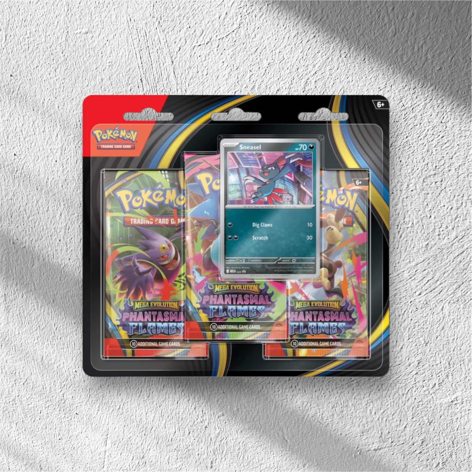 Pokemon - Mega Evolution - Phantasmal Flames - 3 Pack Blister - Sneasel - WolfCards