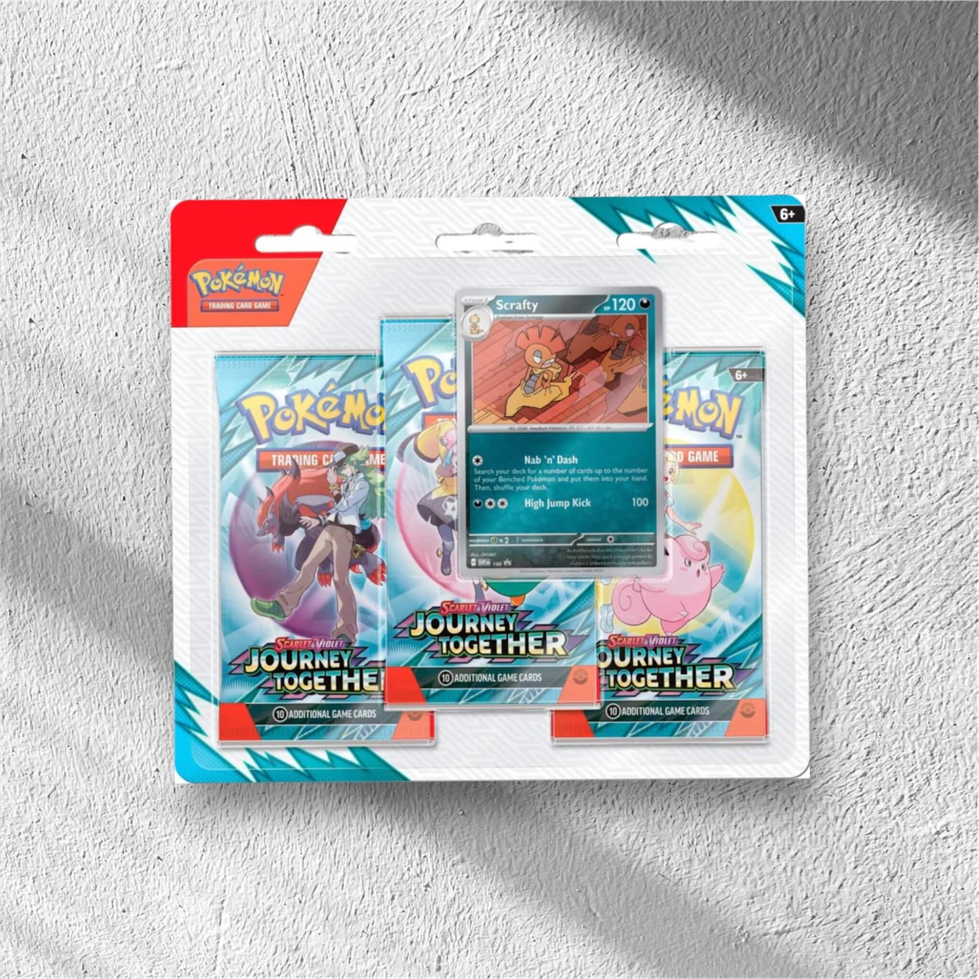 Pokemon - Scarlet And Violet - Journey Together - 3 Pack Blister - Scrafty - WolfCards