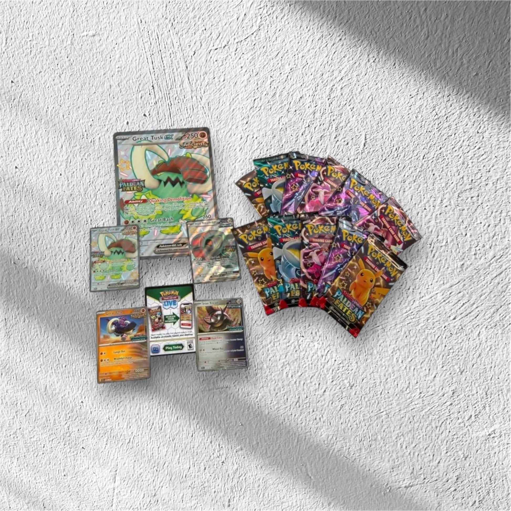 Pokemon TCG: Paldean Fates Great Tusk ex & Iron Threads ex Premium Collection - WolfCards